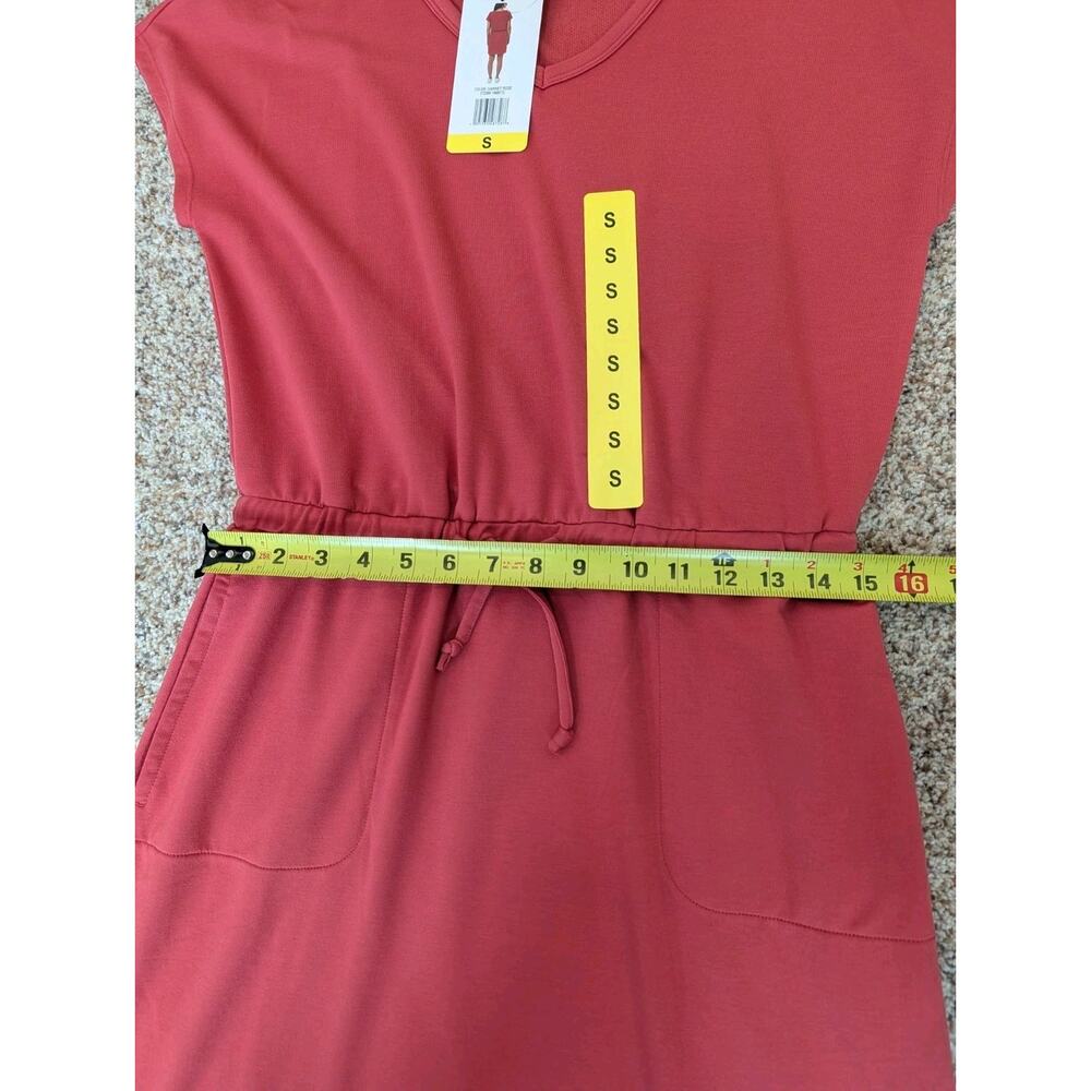 32 Degrees Cool Women's Crew Neck Short Sleeve Dress, Garnet Rose, Size Small - Picture 6 of 9